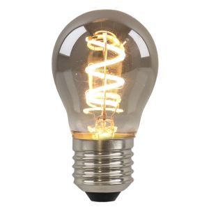 Dimbar Olucia E27 filamentlampa Tuelo, grå, P45, 4W, 2200K
