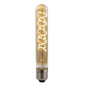 Dimbar Olucia E27 rörlampa LED Damien, bärnstensfärgad, 4W, 2200K