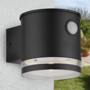 Modern utomhus vägglampa solcell svart, Tommy, 1W, 2700K LED, IP54