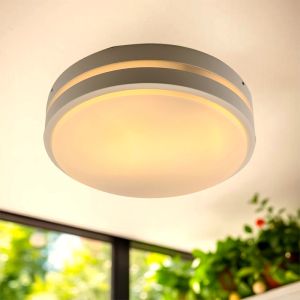 Plast taklampa utomhus med rörelsesensor vit, James, IP54