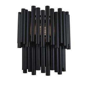 Modern vägglampa svart, Joelle, med brytare