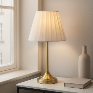 Klassisk bordslampa mässing, Jivan, med brytare