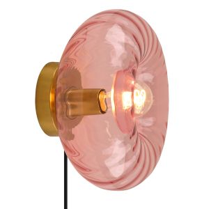 Retro vägglampa rosa, Diane, med brytare