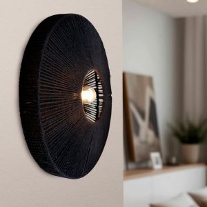 Rustik vägglampa svart, Sanny, med brytare