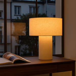 Modern bordslampa beige, Timmy, med brytare