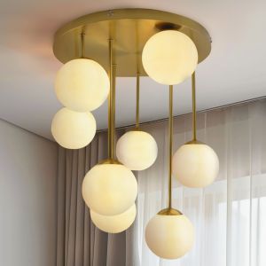 Design taklampa mässing, Stacy