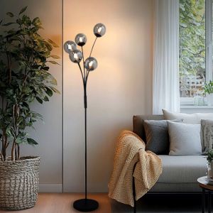 Design golvlampa grå, Stacy, med brytare
