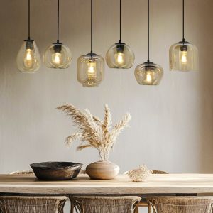 Modern fönsterlampa bärnstensfärgad, Caia