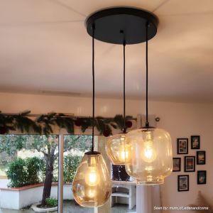Modern fönsterlampa bärnstensfärgad, Caia