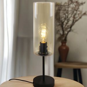 Modern bordslampa bärnstensfärgad, Gaya, med brytare