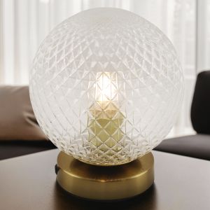 Retro bordslampa transparent, Johnson, med brytare