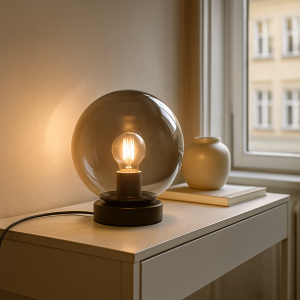 Modern bordslampa grå, Jelly, med brytare