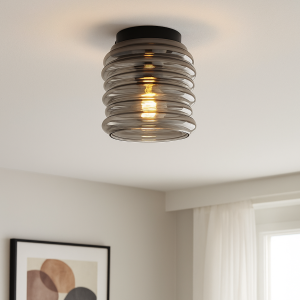 Glas taklampa grå, Karen