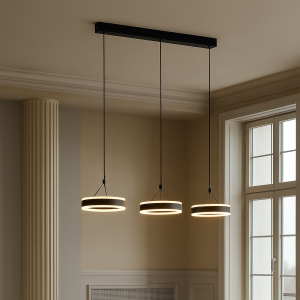 Design fönsterlampa svart, Lava, 55W, 3000K LED, 3 stegs dimmer