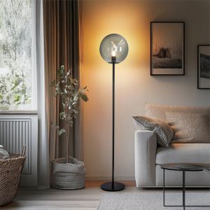 Design golvlampa grå, Dolf, med brytare