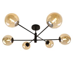 Design taklampa bärnstensfärgad, Remo
