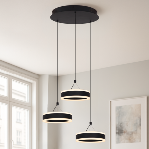 Design fönsterlampa svart, Lava, 56W, 3000K LED