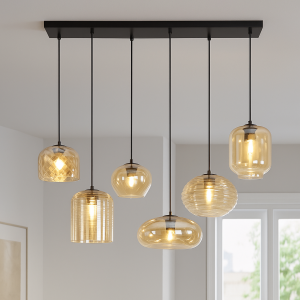 Modern fönsterlampa bärnstensfärgad, Caia