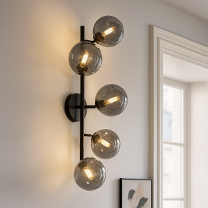 Design vägglampa grå, Remo