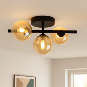 Design taklampa bärnstensfärgad, Remo