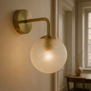 Retro vägglampa transparent, Johnson
