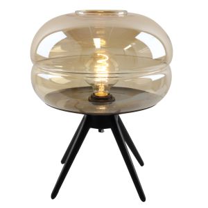 Retro bordslampa bärnstensfärgad, Sean, med brytare