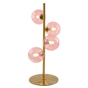 Design bordslampa rosa, Remo, med brytare