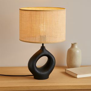 Rustik bordslampa svart, Bette, med brytare