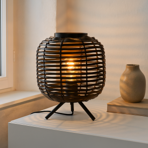 Industri bordslampa svart, Pinar, med brytare