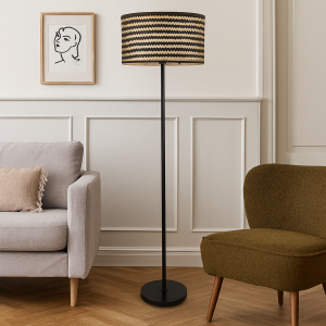Bambu golvlampa svart, Jildau, med brytare