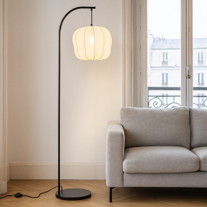 Modern golvlampa krämfärgad, Deborah, med brytare