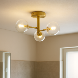 Modern taklampa badrum guld, Amer, IP44