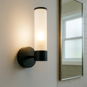 Modern badrumslampa vägg svart, Callum, IP44