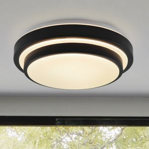 Modern taklampa badrum svart, Jaro, 12W, 3000K LED, IP44