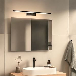 Modern spegelbelysning svart, Steffy, 8W, 3000K LED, IP44