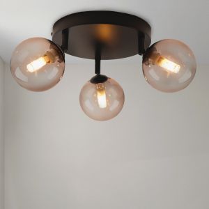 Modern taklampa badrum bärnstensfärgad, Amer, IP44