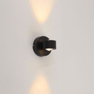 Modern up down vägglampa svart, Izzet, 6W, 3000K LED