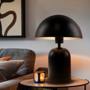 Modern bordslampa svart, Isha, med brytare