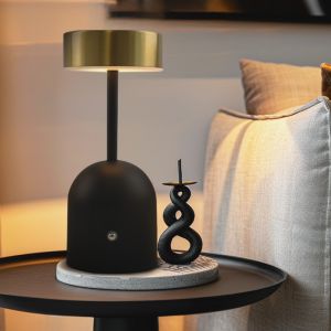 Modern bordslampa mässing, Isabel, 3W, 3000K LED, med brytare
