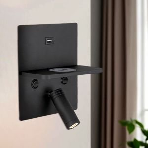 Modern vägglampa svart, Isabella, 3W, 3000K LED, med brytare