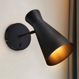 Modern vägglampa svart, Steve, med brytare