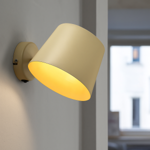 Modern väggspotlight beige, Rinke, med brytare