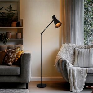 Modern golvlampa svart, Steve, med brytare