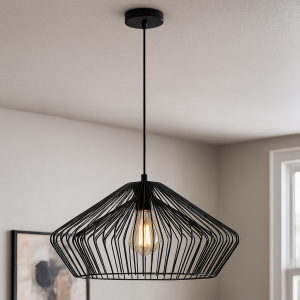 Industri fönsterlampa svart, Matti