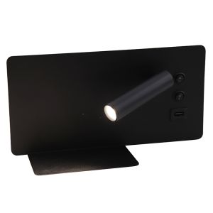 Modern vägglampa svart, Stanley, 10W, 4000K LED, med brytare