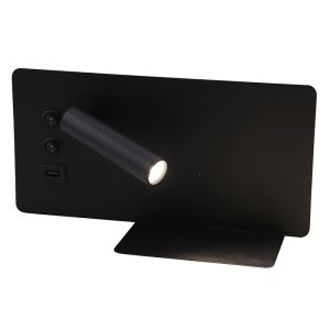 Modern vägglampa svart, Stanley, 10W, 4000K LED, med brytare