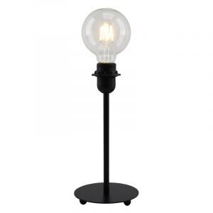 Svart bordslampa utan skärm metall, Eileen, med brytare