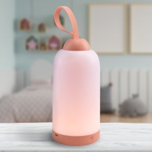 Rosa nattlampa barn plast, Esper, 3W, 3000K LED, 3 stegs dimmer