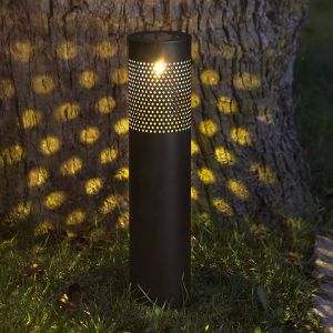 Aluminium solcellslampa markspjut svart, Adela, 0,064W, 3000K LED, IP44
