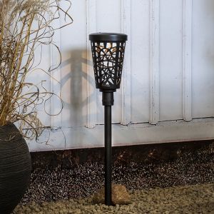Plast solcellslampa markspjut svart, Amresh, 0,03W, 3000K LED, IP44
